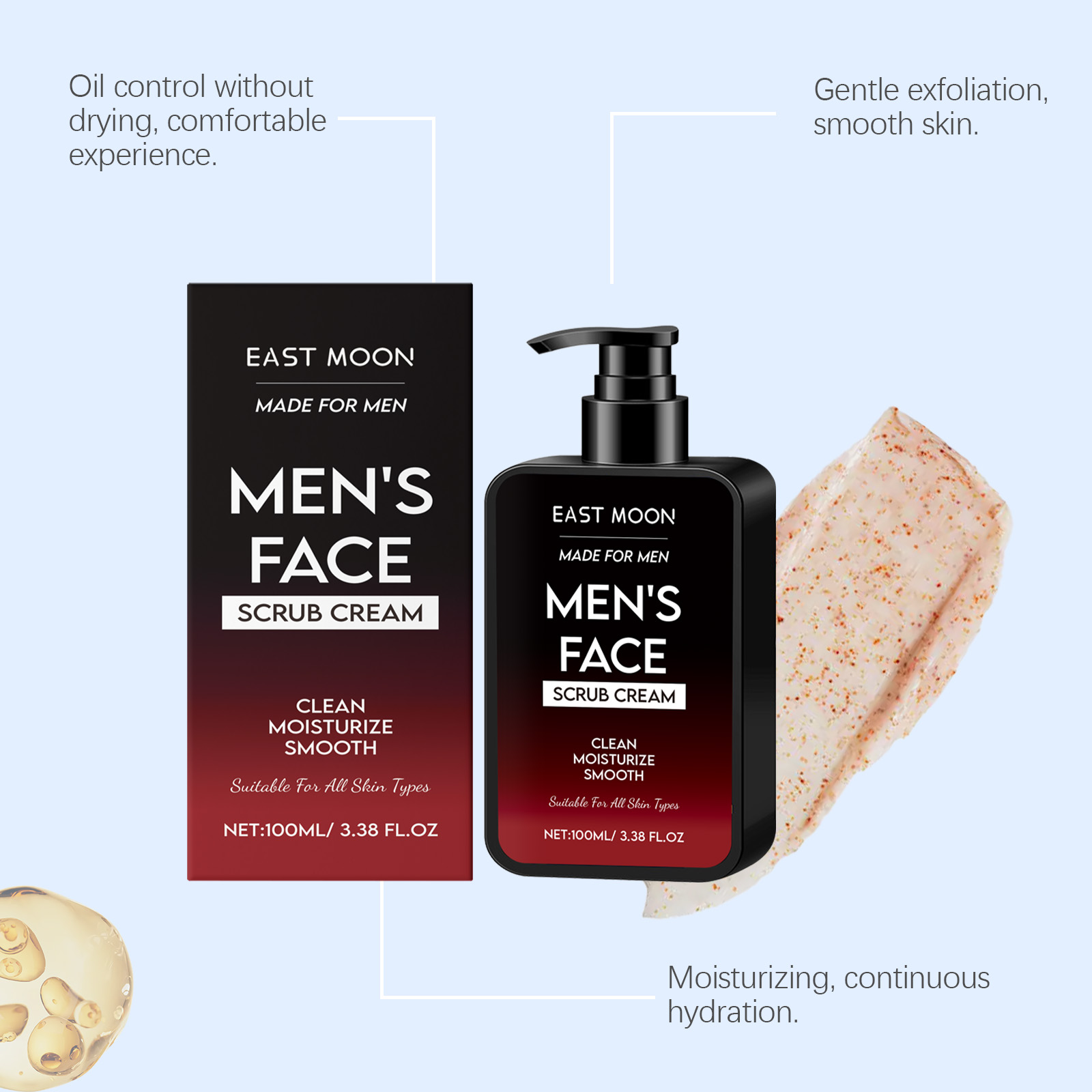 100ML Men Facial Scrub Cream H - Face Oil review and price