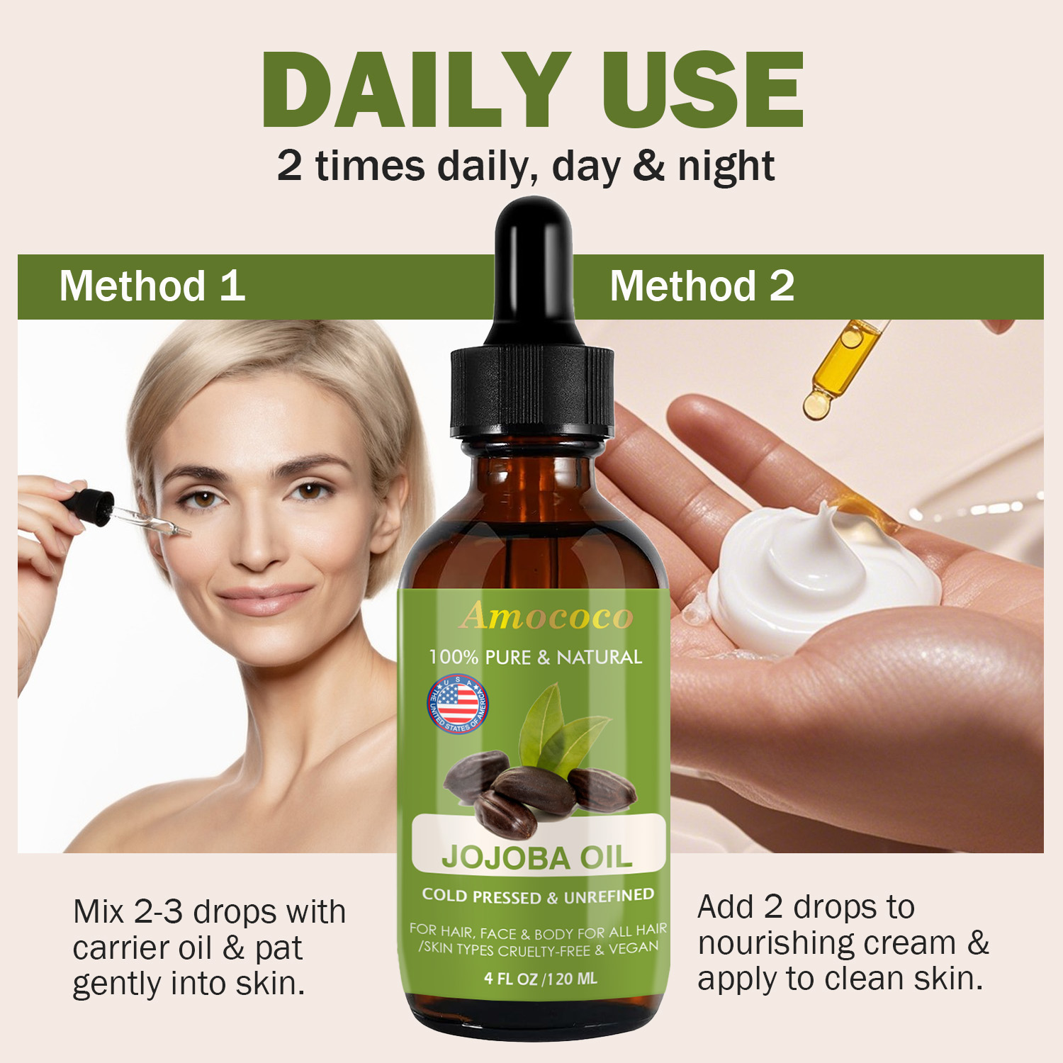 Amococo 2pcs Jojoba Oil and Ro - Face Oil Rosehip review and price